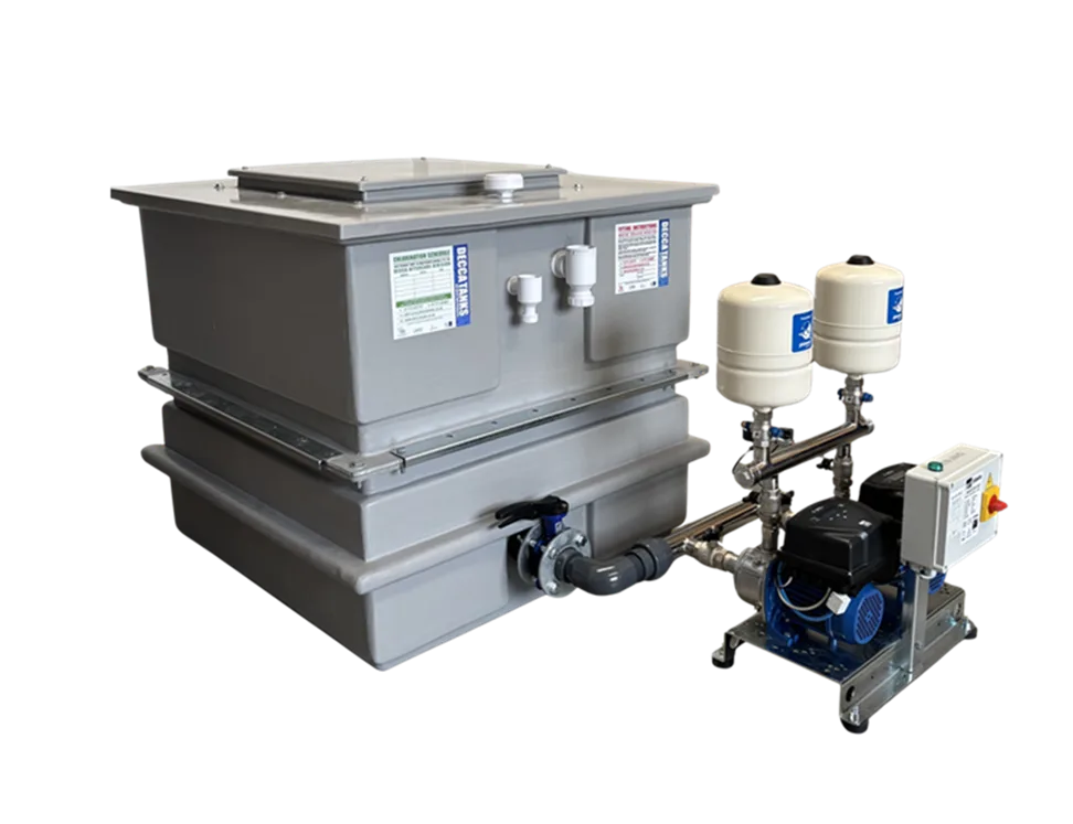 Packaged booster set and cold water storage tank